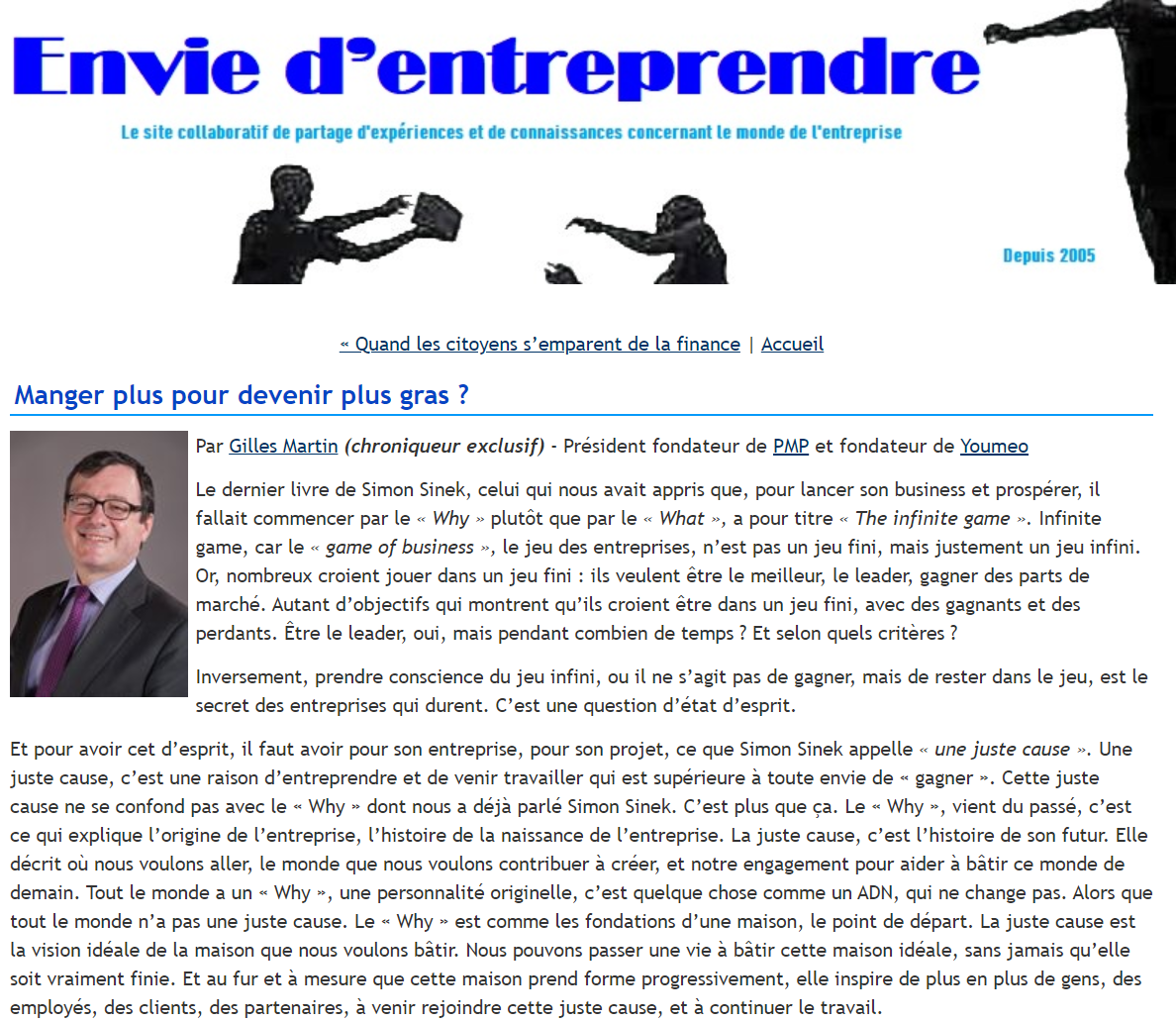 Envie d entreprendre Manger plus pour devenir plus gras