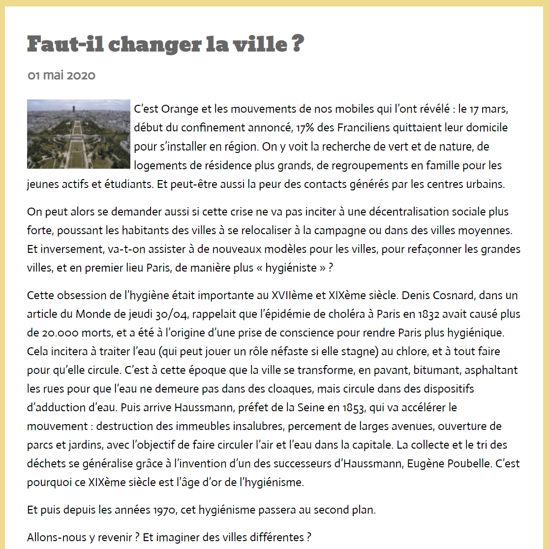 article gm changer la ville