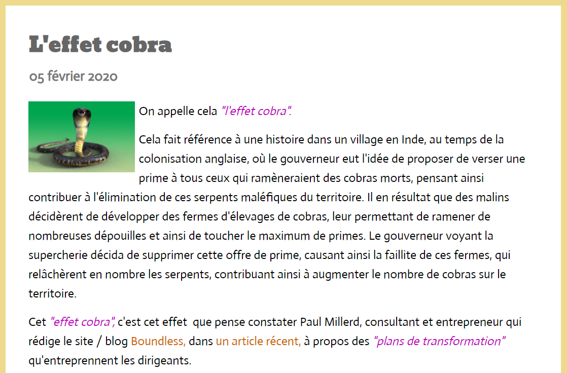 article gm effet cobra