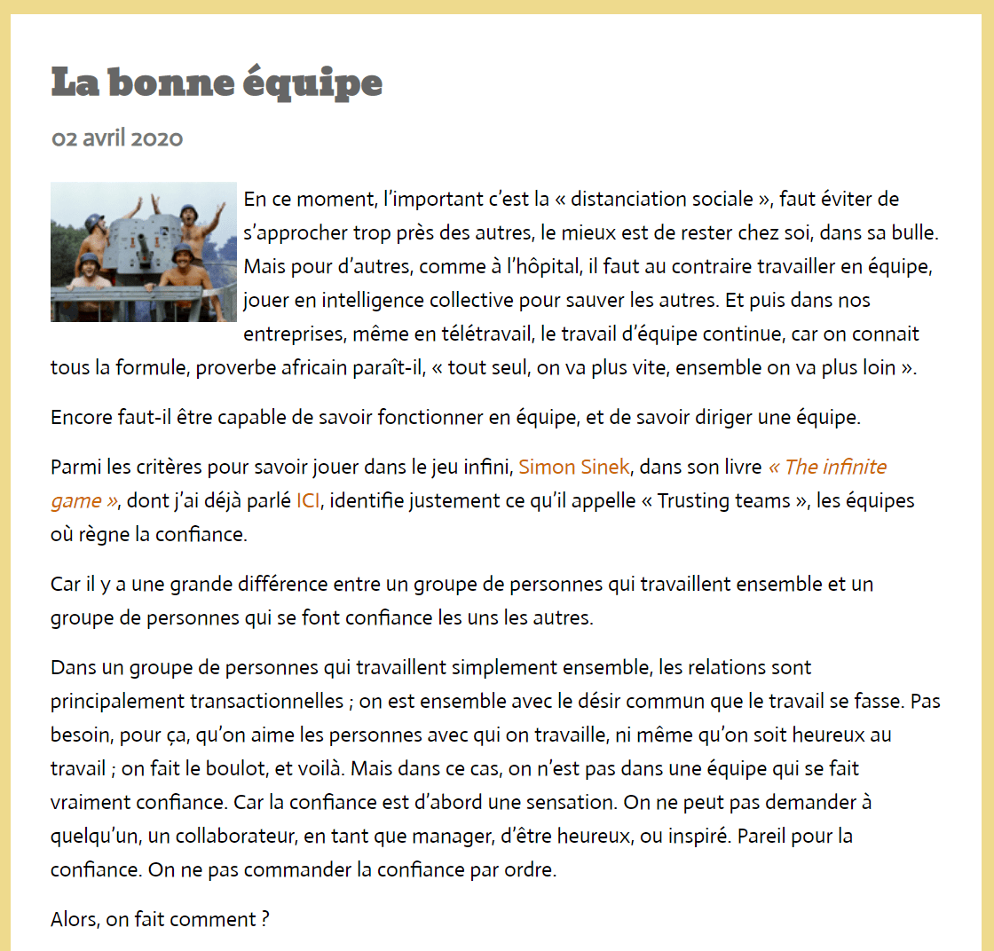 article gm la bonne équipe