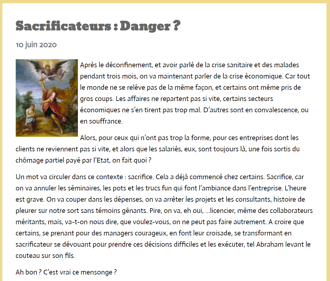 article gm sacrificateurs