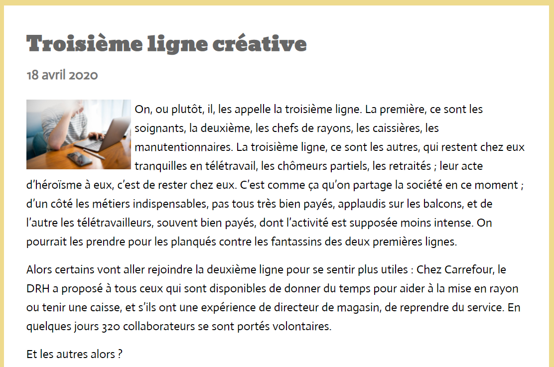 article gm troisième ligne